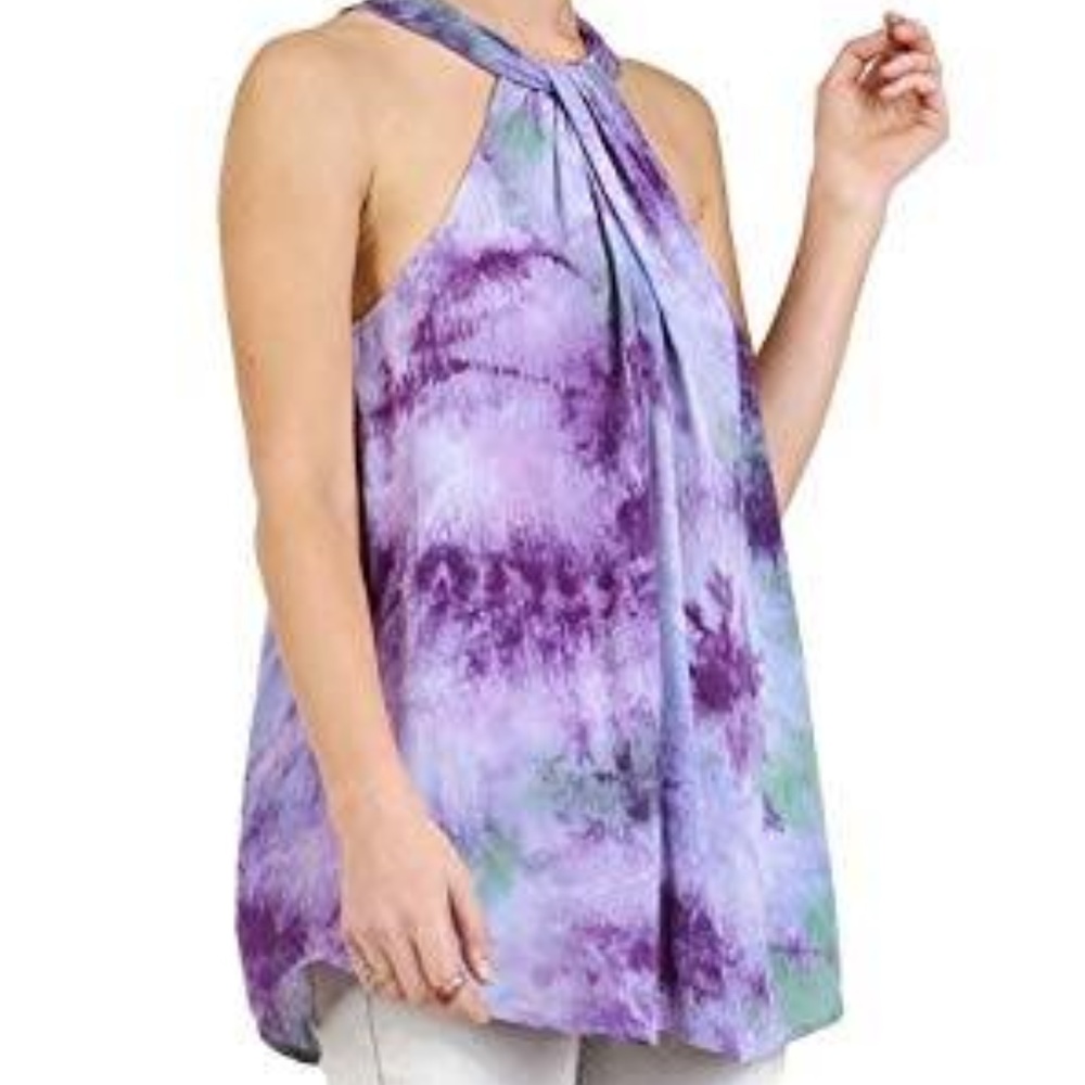Tie dye halter neck top
